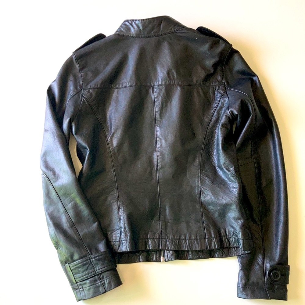 Black Rivet Leather Jacket - Picture 4 of 5